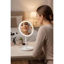 Brf Store Veltrolab Buffer® LED Işıklı Yuvarlak Makyaj Aynası – Dokunmatik Ayarlanabilir Işık Tonlu, 360° Döne