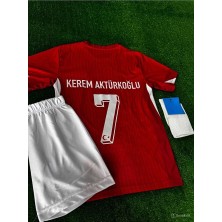 Legent Lady Milli Takım Kerem Aktürkoğlu Çocuk Forması Kırmızı 4lü Set