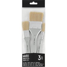 Ayrex Liquitex 3699370 Fırça Seti, Akrilik Boya Için, 3 Düz Fırça 1/2", 1" ve 2" Kısa Saplı,