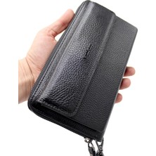 Ayrex Nova Hakiki Soft Deri Portföy Cüzdan - Çıkarılabilir Askılı ve Telefon Bölmeli El Çan