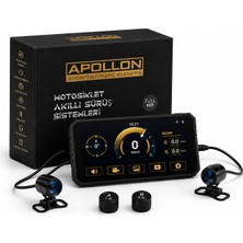 Apollon Ride Vision 1080P Ön Arka 2 Kameralı Motosiklet Carplay Android Auto Gps Sürüş Ekranı