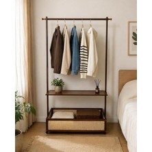 Ayrex Pureza Ayaklı Askılık – Raflı Çok Amaçlı Giysi Standı (90X150 Cm)