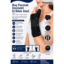 Ayrex Rotantix Baş Parmak Destekli El Bilek Ateli Siyah Standart / Karpal Tünel Desteği, Tendinit