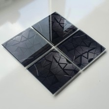 Ayrex Decorıta 4'lü Takım / Cam Bardak Altlığı / 10CM x 10CM / (Antrasit Kristal)