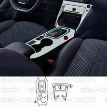 Ayrex Peugeot 2008 E-Toggle Uyumlu Vites Etrafı Piano Black Tpu Koruyucu 6 Lı Set