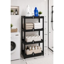 Ayrex Ata Home 4 Katlı Çok Amaçlı Banyo Dolabı Mutfak Düzenleyici Organizer Balkon Dolabı Raf