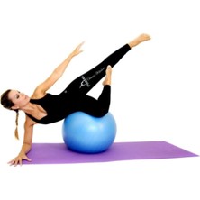 Ayrex Ckspor 55 cm Pilates Topu Dayanıklı Yoga Pilates Egzersiz Topu ve Şişirme Pompası Mavi