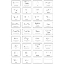 Ayrex Digithome 36 Adet Dikdörtgen Baharat Kavanoz Etiketi Sticker Seti 4,5x3 cm