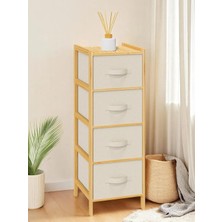 Ayrex Bambu 4 Çekmeceli Dolap Organizer Çok Amaçlı Düzenleyici Şifonyer DB-0014