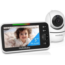 Ayrex Hellobaby Kameralı ve Gece Görüşlü Bebek Monitörü, 30 Saat Pilli 5''ekran, Pan-Tilt-Zoo