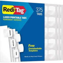 Ayrex Redi-Tag Lazer Yazıcı Uyumlu Indeks Etiketleri, 2,9 x 3,2 Cm, Beyaz, 375 Adet