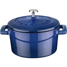 Ayrex Lava Metal Döküm Mini Tencere, Trendy, 10 Cm, 0.35 L Hacim, Mavi