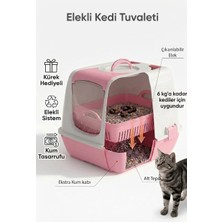Ayrex Flex Elekli Kedi Tuvaleti, 50X37,5X40 Cm, Xl Boy, Kum Küreği Hediyeli
