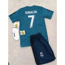 Legent Lady Real Madrid 2018 Cristiano Ronaldo Turkuaz Röveşata Çocuk Forması 4'lü Set