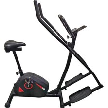 Ayrex Voit V-Fit 2'si 1 Arada Manyetik Eliptik & Kondisyon Bisikleti – 8 Kademeli Direnç, LCD Ekr