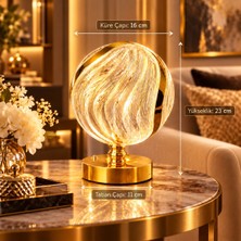 Shopping Fashion Masa Lambası Gold Kristal Görünümlü LED Dekoratif Gece Lambası Şık Modern Tasarım