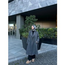 Muq Official Müq Officiall Massi Oversize Kaşe Astarlı Kaban- Antresit