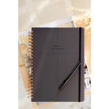 OEM 20X28 cm A4 Lastikli Spiralli Sert Kapak Not Defteri Kareli