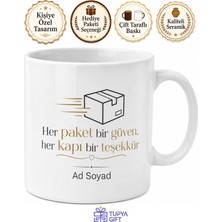 Tupya Gift Kargo Dağıtım Görevlisi Her Gün Kapıda Hediye Seramik Kupa Bardak
