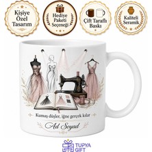 Tupya Gift Moda Kitapları Elbise Taslakları Dikiş Makinesi Podyum Işığı Kupa Bardak Hediye