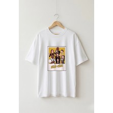 La Bjorn Oversize Unisex Beyaz Nine-Nine Karakterleri Grafik Tasarım Tişört