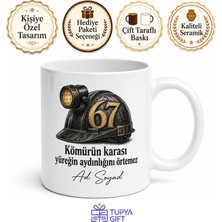 Tupya Gift Zonguldak Plakalı Madenci Bareti Çizimli Emeğin Başkenti Kupa Bardak Hediye