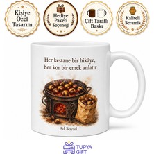 Tupya Gift Kestaneciye Hediye Soba Üstü Çizik Kestane Kese Kağıdı Kış Nostaljisi Çay Kupa Bardak