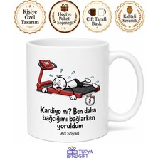 Tupya Gift Koşu Bandında 5 Dakika Duran Tembel Koşucuya Kardiyo Başlangıç Kupa Hediye Bardak
