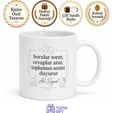 Tupya Gift Halkın Nabzını Tutan Anketör Isim Yazılı Kupa Bardak Hediye