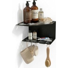 OEM Metal Duşakabin Rafı Yapışkanlı Banyo Rafı Delmeden Montaj Köşe Rafı Duş Rafı Şampuanlık Sabunluk Lif Askılı Paslanmaz Suya Dayanıklı Banyo Organizer