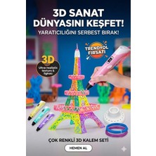 Svoria Store 3D Kalem Seti (Pembe) Dijital Göstergeli + 3 Renk Filament Hediyeli Eğitici Yazıcı Abs/pla Uyuml