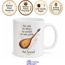 Tupya Gift Bağlama Yapım Ustası Sazın Tellerine Hayat Veren Hediye Seramik Kupa Bardak