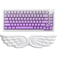 Özkaya Store Kanat Şekilli Klavye Bilek Desteği Ergonomik Konforlu Memory Foam Kaymaz Taban Bilek Yastığı (Beyaz)