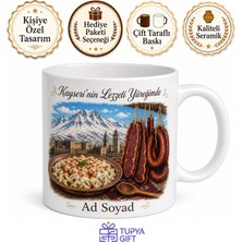 Tupya Gift Kayseri Erciyes Dağı Kar Manzarası Mantısı Sucuk Pastırma Tahta Kaşık Kupa Hediye