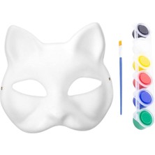 OEM 3D Baskı Kedi Maskesi – 6’lı Boya Seti ve Fırça Dahil Dıy Boyama Maskesi