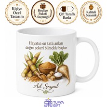 Tupya Gift Şeker Kamışı Esmer Şeker Toz Şeker Küp Şeker Şeker Pancarı Temalı Kupa Bardak Hediye