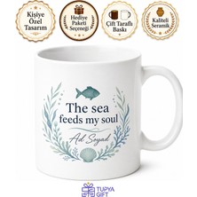 Tupya Gift Pescatarian Temalı Pesketaryen Ingilizce Kahve Kupası Porselen Hediye Bardak