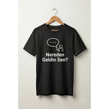 La Bjorn Oversize Unisex Siyah Yazılı Sosyal Medya Akımı Grafik Baskılı Tişört