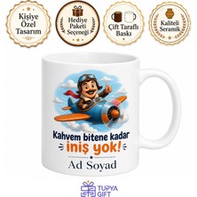 Tupya Gift Bulutların Arasında Uçan Pilot Esprili Çay Kupası Hediye Bardak