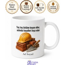 Tupya Gift Betonun Mimarı Inşaat Ustası Çay Kupası Bardak Inşaatçı Hediye Kupa
