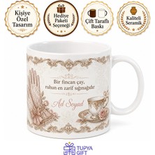Tupya Gift Dantel Eldiven Nostaljik Hanım Ingiliz Çay Saati Aristokrat Ruhu Kupa Bardak Hediye
