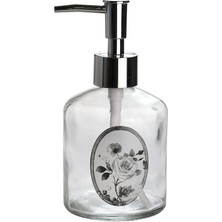 OEM Cam Sıvı Sabunluk,gül Desen 300ML 7,6X15,5CM