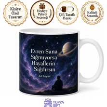 Tupya Gift Dünya Uzay Haftası Yıldızlara Bakıp Hayal Kuranlara Kupa Bardak Hediye