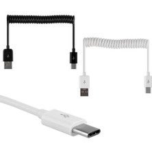 OEM Type-C Spiral Uzayan USB Hızlı Şarj Data Transfer USB Kablo 1m