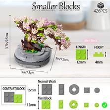TeknoKapsül Bonsai Ağacı Sukulent/sakura Saksı Bitki Yapı Blokları Seti, Hediyeler Için Yapay Çiçek Inşaat Kitleri, Yetişkinler/gençler Için Kendin Yap Buket Yapı Tuğlaları (Sakura)