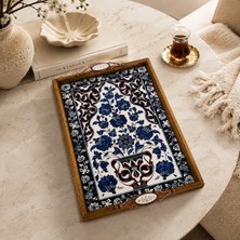Foundex Çinili Tepsi 45X27 El Yapımı Tepsi Büyük Boy