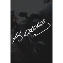 OEM Beyaz 20 cm Kemal Atatürk Imza Sticker Araba Oto Araç Sticker, QAKM563