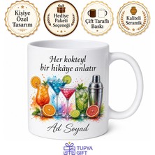 Tupya Gift Barmenler Günü Hediye Miksolog Kupa Bardak Renkli Kokteyl Tasarım