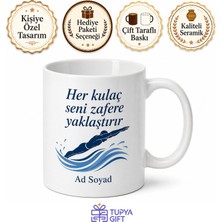 Tupya Gift Havuzların Şampiyonu Yüzücü Seramik Kupa Bardak Hediye