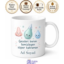 Tupya Gift Burun Tıkanıklığı Bebek Annesi Serum Fizyolojik Aspiratör Temalı Kupa Bardak Hediye
